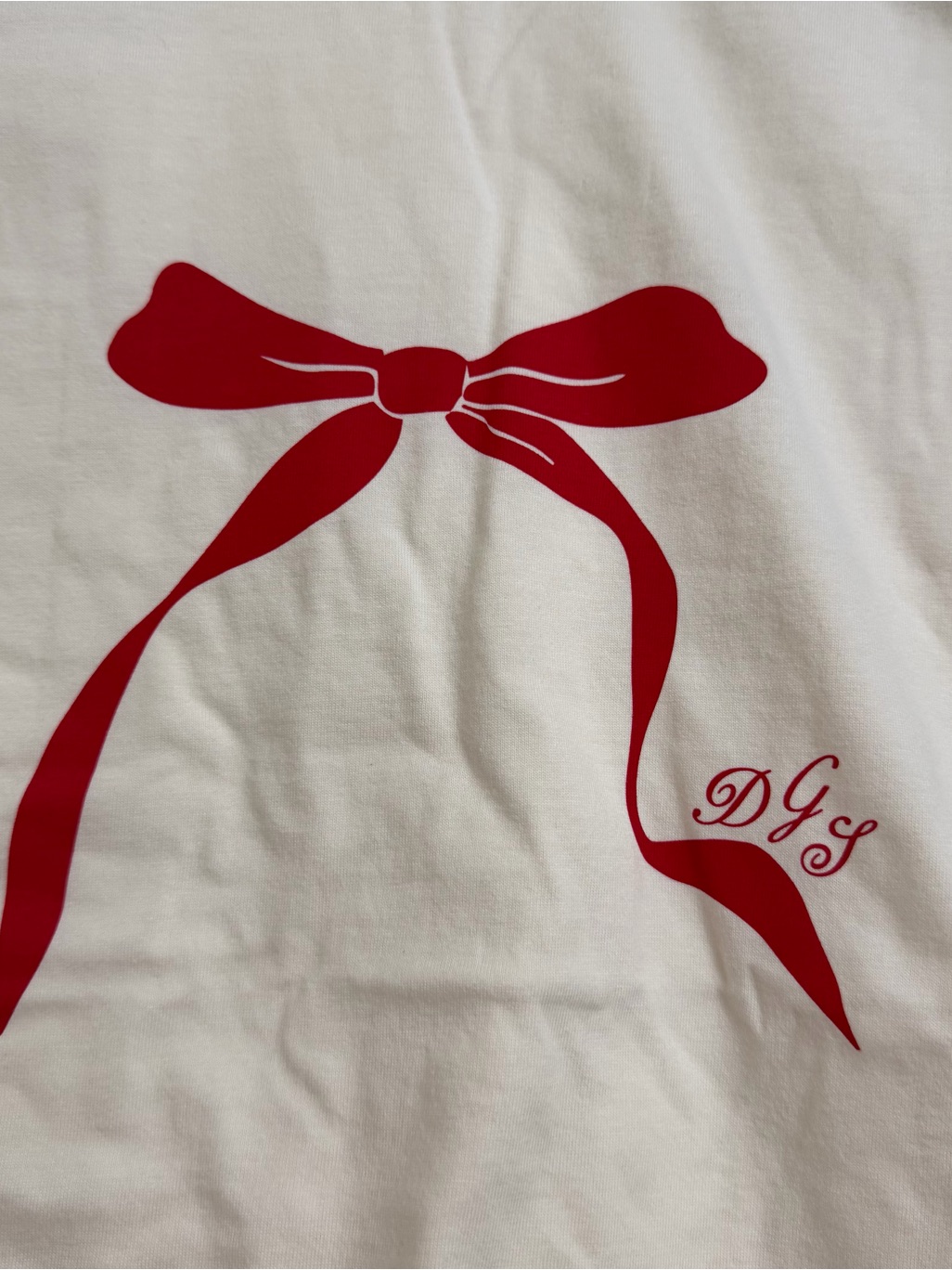 Nwt Dairy Boy Baby Tee Cherry Ribbon Size Large White Red 100% Cotton — image 2 of 7